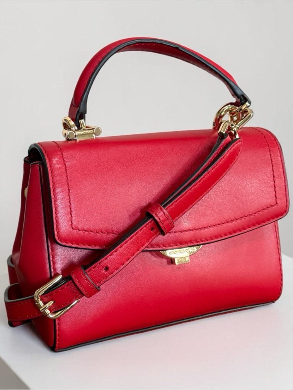 Authentic Michael Kors Red Leather Top-Handle Crossbody Bag! - Picture 4 of 14